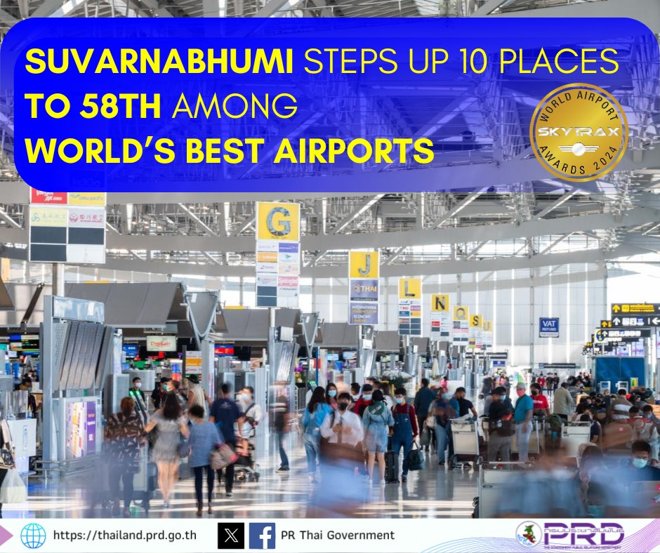 Suvarnabhumi steps up 10 places to 58th among world’s best airports